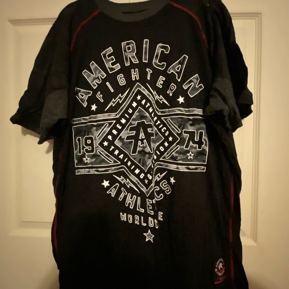 Black and camo American fighter shirt